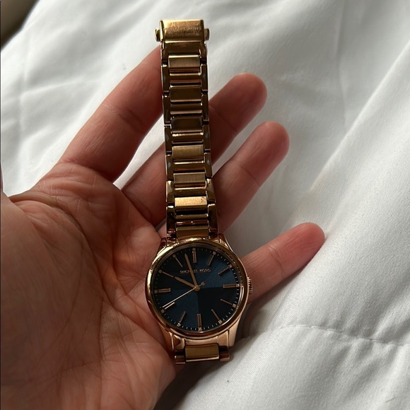 Michael Kors Gold Watch with Blue Dial - Picture 1 of 3